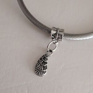 Silver Seashell‎ Dangle Charm for Pandora Style Bracelet